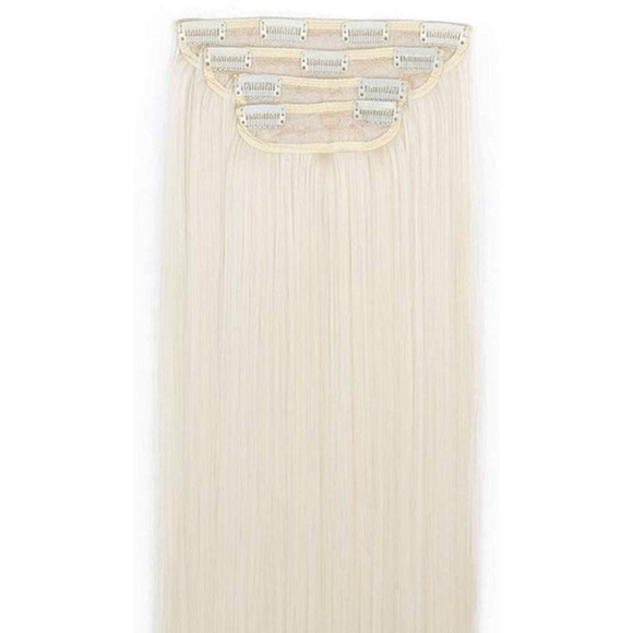 24” WHITE BLONDE STRAIGHT 280 G  4 PEICE CLIP INS